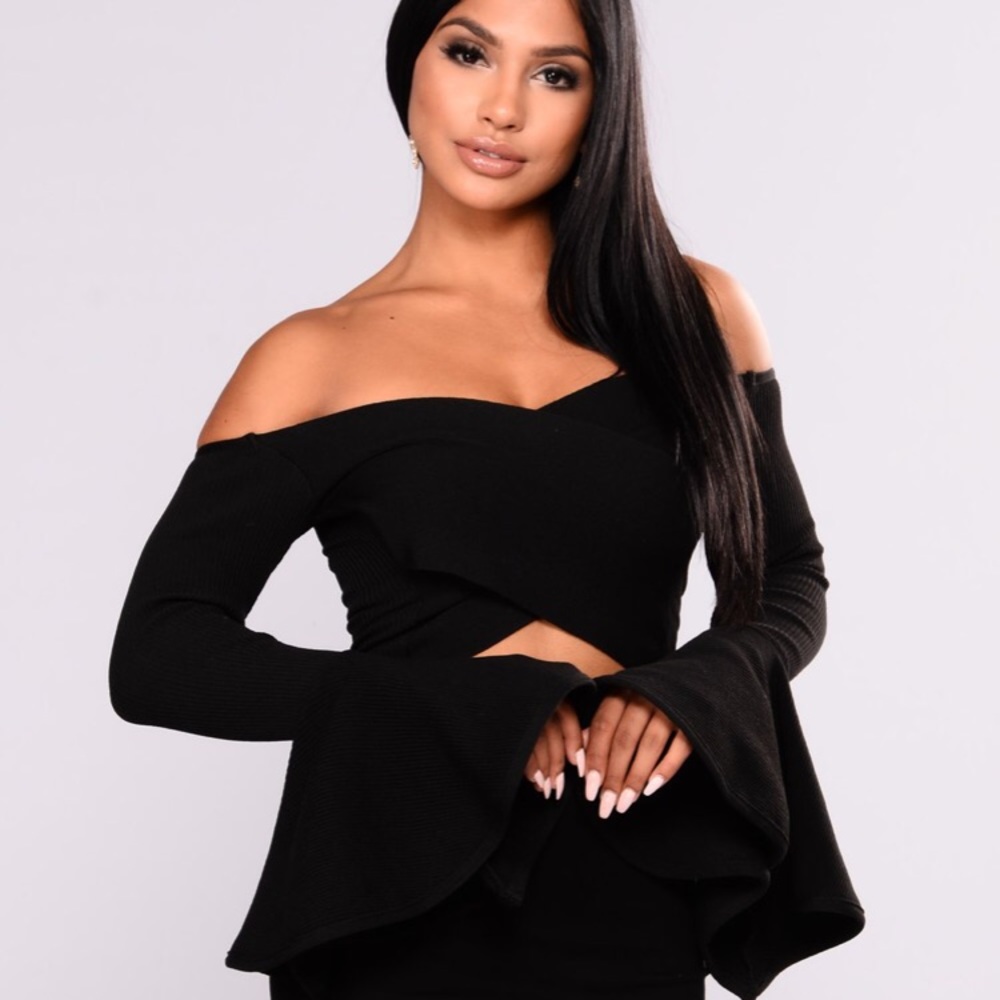 Fashion Nova Surplice Belle Sleeve Top